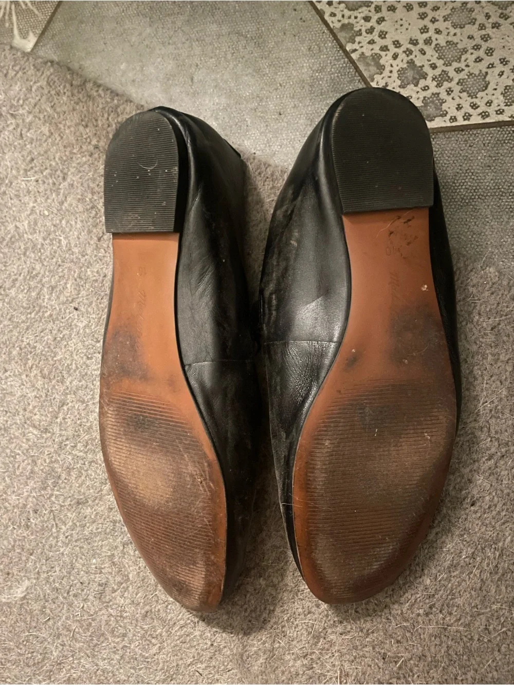 Madewell Black leather Mary Jane Flats with Buckle Strap